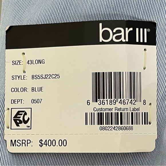 Bar III Men's Slim-Fit 100% Cotton Suit Jacket wedding Guest Church prom - Picture 8 of 12